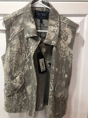 Chaqueta sin mangas Armani Jeans beige para mujer nueva con etiquetas. Talla 2US, 38 European Foto 1 de 4