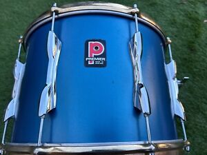 70's Premier Elite 14''X10'' Drum Tom 8-Lugs Die cast hoops Blue Vintage