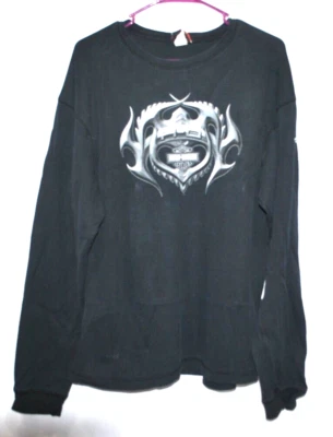 ST. Croix Harley Davidson Shop River Falls WI. Long Sleeve T-Shirt Black Mens XL - Image 1 of 4