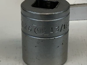 SW - Stevens-Walden, 826, 13/16in. 1/2 Drive 6pt SAE Socket, USA Made - Picture 1 of 7