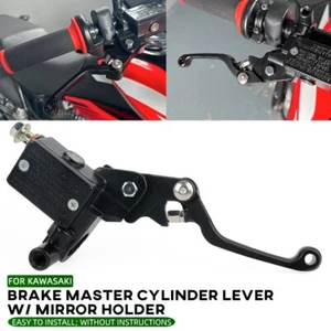 Front Brake Master Cylinder Lever W/ Mirror Holder Mount Bracket For KAWASAKI - Picture 1 of 24