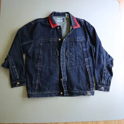 Jaqueta jeans terapia hip hop rap Y2k Mecca DNM azul masculina GG azul lavagem escura - Imagem 1 de 4