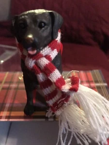 Sandicast XSO13012 Chocolate Labrador Retriever W/Christmas Scarf Ornament - Picture 1 of 5