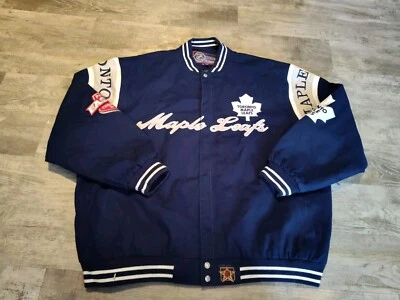 JH Design NHL Official Toronto Maple Leafs Mens Full Snap Jacket Size 2XL VGUC - Image 1 of 4