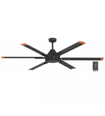 Commercial Electric 6 ft. Indoor/Outdoor Matte Black Ceiling Fan with Wall Co... - Image 1 of 4
