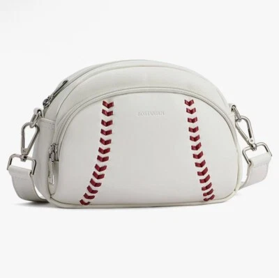 Bolsas transversais femininas BOSTANTEN bolsa de ombro pequena couro vegano beisebol H - Imagem 1 de 4