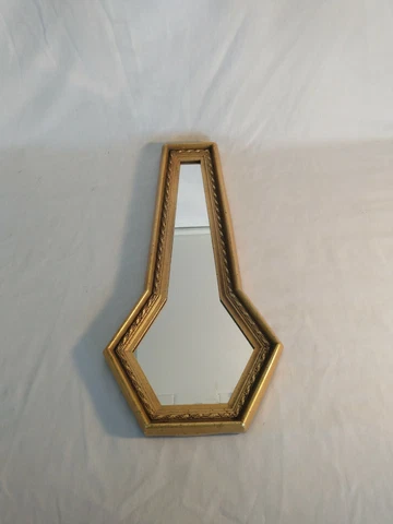E.A. RIBA CO. INC. Brooklyn NY Mid Century Gold Wood Frame Mirror Style #56M Cover
