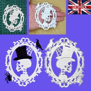 Skull with Top Hat Halloween Metal Cutting Die, Scary, Card making, Crafts D2 - Picture 1 of 6