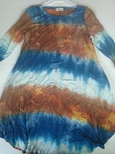 NEW! Oddi Striped Tie Dye Dress Women's Size Small Medium or Large Pockets Blue - Picture 1 of 9