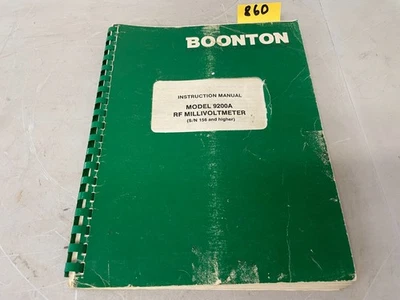 Boonton Model 9200A RF Millivoltmeter Instruction Manual Book - Image 1 of 4
