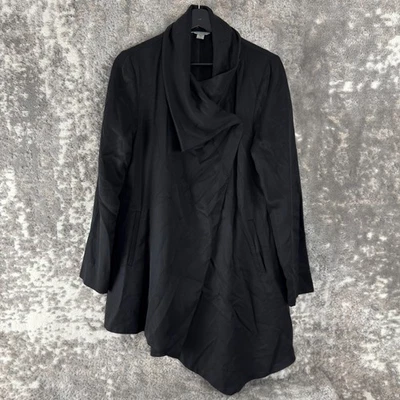 Chaqueta Garnet Hill Talla 8 Negra Asimétrica Botón Drapeada Capa Chal Foto 1 de 4