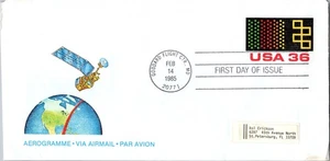 Vintage FDC Scott #UC58 Lansat Views Of Earth Airmail Air Letter Sheet c1985 - Picture 1 of 3