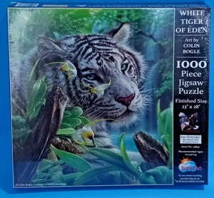 Weißer Tiger von Eden Puzzle 1000 Teile 23" x 28" von Colin Bogle NEU - Bild 1 von 3