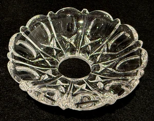 CRYSTAL BOBECHE, Ø 95 mm, 24 mm HOLE, WITH 5 HOLES FOR PENDANTS - Picture 1 of 13