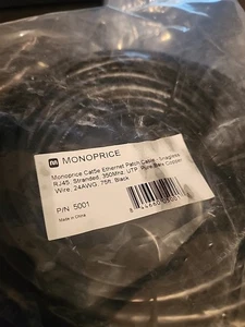 Cable de conexión Ethernet Monoprice Cat5E 75 pies negro - Imagen 1 de 3