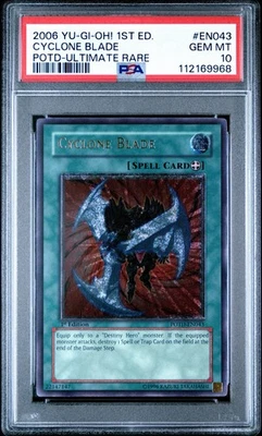 YUGIOH PSA 10 Cyclone Blade POTD-EN043 Ultimate Raro 1ª Edición Low Pop Wow Foto 1 de 4