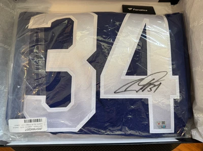 Autographed Sig Auston Matthews Maple Leafs Blue Hockey Jersey Fanatics COA (VS) - Image 1 of 4