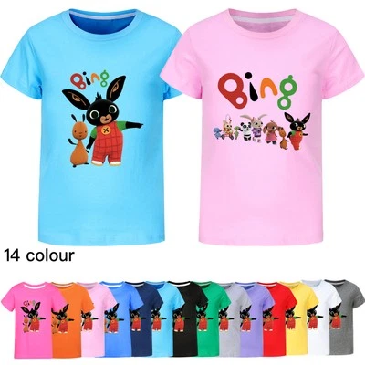 Kids Boys Girls Bing Bunny T-Shirt Cotton Summer Short Sleeve Casual Tee Tops