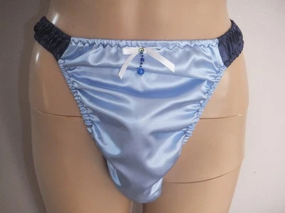SISSY SATIN  DOUBLE FRONT & GUSSET DISCRETE  PANTIES CROSSDRESS PRIDE  28-44 - Image 1 of 4