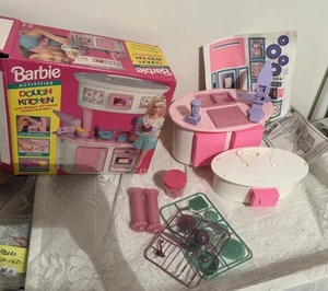 1993 Barbie Activities Dough Kitchen Set With Box Unused Missing 2 Doughs - Picture 1 of 21