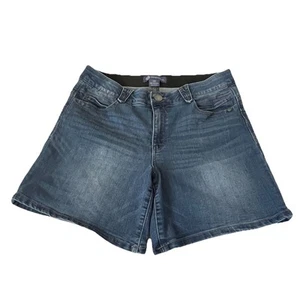 DEMOCRACY Ab Solution Mid Rise Blue Stretch Jean Shorts Women’s Size 12 - Picture 1 of 11