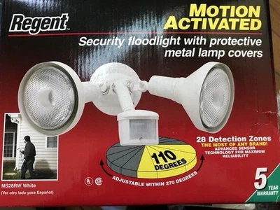 Proyector de seguridad Regent con movimiento censurado (blanco)- MS28RW Foto 1 de 2