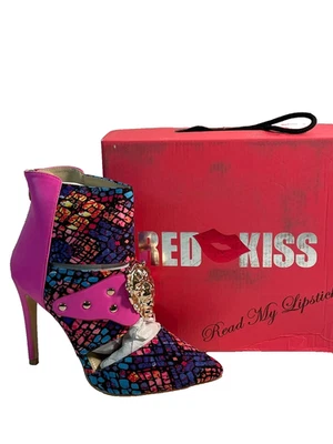 Redkiss Donatella Pink Multicolor Stiletto Bootie Women's Size 10M New in box - Image 1 of 4