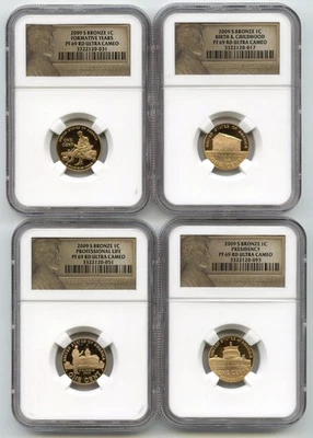 2009-S Lincoln Bicentennial Cent Penny 4-Coin Set NGC PF69 RD Ultra Cameo - P714 - Image 1 of 2