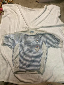 Vintage Bugle Boy Casual Classic Relaxed Fit Blue Striped Shirt Size M - Picture 1 of 11