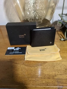 Nuevo En Caja - Cartera de Cuero Mont Blanc Colección Platino Negro - Imagen 1 de 12