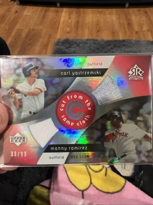2005 Upper Deck Reflections 33/99 Manny Ramirez, Carl Yastrzemski Beauty - Image 1 of 4