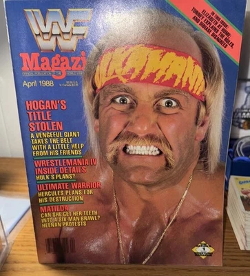 DE COLECCIÓN REVISTA WWF Abril 1988 Hulk Hogan Cubierta WWE WrestleMania IV Vista Previa Foto 1 de 2