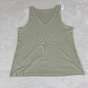 Old Navy First Layer Sleeveless Ribbed V Neck Tank Top Birch Leaf Green XXL Neu mit Etikett - Bild 1 von 8