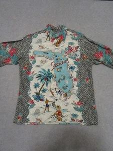 Reyn Spooner Hemd Herren Medium Mehrfarbig Florida Karte Hawaii Urlaub - Bild 1 von 10