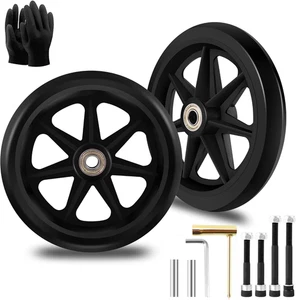 2Pcs 6 Inch Replacement Wheelchair Wheels for Walkers - Environmentally Friendly - Picture 1 of 12