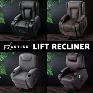 Artiss Electric Lift Massage Chair Recliner Chair Armchair Heated Lounge Sofa - Picture 1 of 37