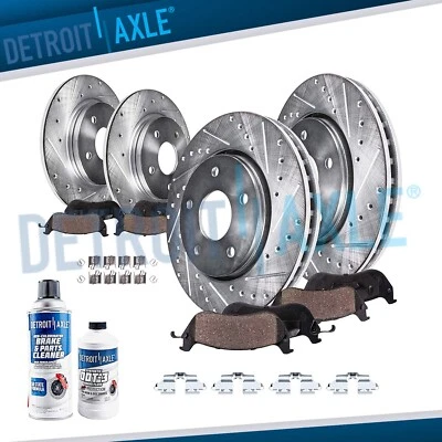 Front and Rear Drilled Rotors Brake Pads for Toyota Corolla Matrix Pontiac Vibe - Image 1 of 4