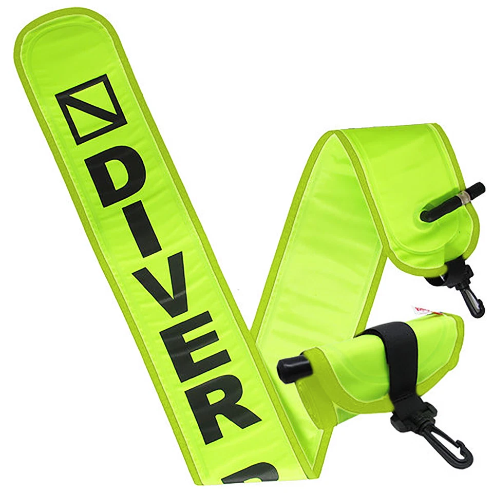 SCUBA-CHOICE Scuba Diving 4ft Neon Yellow Surface Marker Signal Tube w/ Plastic Clip