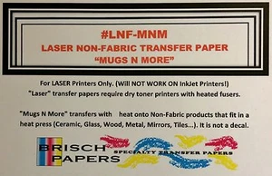 LASER NON-FABRIC TRANSFER PAPER "NEENAH MUGS N MORE" (SIZE: 11"X17") 50 SHEETS - Picture 1 of 7