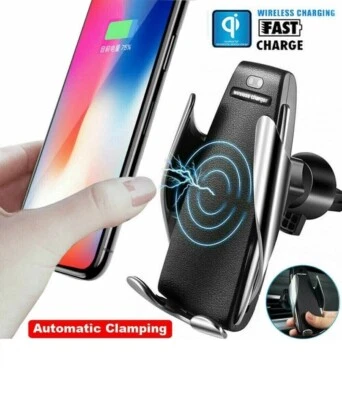 CARICABATTERIA AUTO WIFI WIRELESS SUPPORTO CELLULARE RICARICA VELOCE AUTOMATICO - Immagine 1 di 4