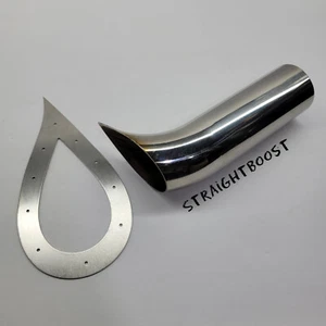 Punta de escape STRAIGHTBOOST Tear Drop de 3,0" pulgadas con anillo de placa de ajuste de acero inoxidable - Imagen 1 de 16
