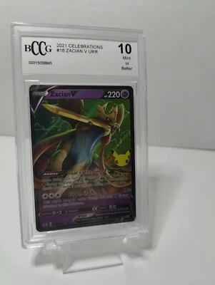 Pokemon Zacian V 2021 Celebrations 016/025 BCCG 10 Mint Or Better Graded - Image 1 of 3