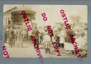 Sierra Blanca TEXAS RPPC 1919 DEPOT Bahnhof SENATOR MCADOO spricht - Bild 1 von 3