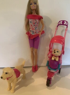 2011 РЕДКИЙ игровой набор Barbie Strollen Pups выгуливающий питомец собака Taffy - Изображение 1 из 3