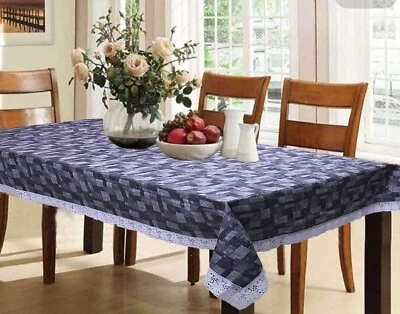 Waterproof Dining Table Cover Tablecloth   6 Seater  60 X 90 Inches Gray US - Image 1 of 4