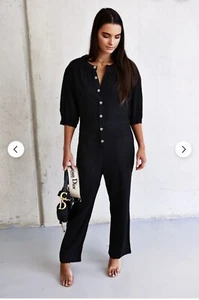 M.VE MVE Women's Nathan Jumpsuit Romper Black Size 14 - Picture 1 of 10