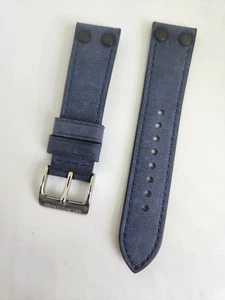 FABRICANTE DE EQUIPOS ORIGINALES Glycine F104 22 mm correa de cuero azul pulsera para modelo GL0127, etc. - Imagen 1 de 2
