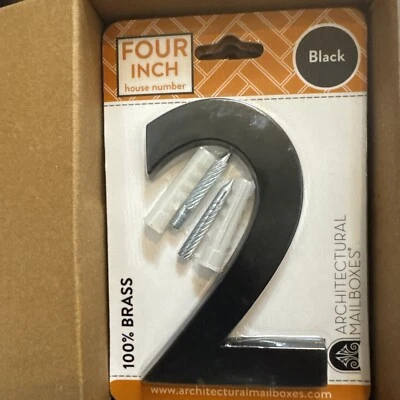 Architectural Mailboxes 4 in. Black Floating House Number 2 Case Of 10 - Image 1 of 3