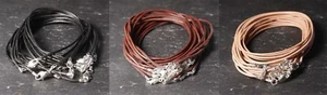 Lederkette Ziegenleder 1,5mm 42 45 50 cm Karabiner Lederband Kette Steinschatz - Bild 1 von 8