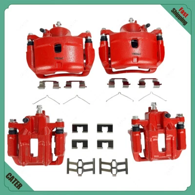 Pinzas de freno de disco delanteras y traseras con kit de soporte para Honda Element 2003-2011 4 piezas Foto 1 de 4